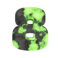 effet de texte d'uranium numéro 8. rendu 3d png