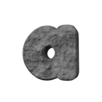 efecto de texto de piedra letra a. renderizado 3d png