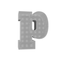 Drahtgitter-Texteffekt Buchstabe p. 3D-Rendering png