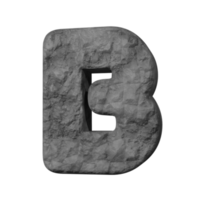 stone text effect letter B. 3d render png