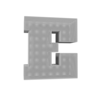 wireframe text effect letter E. 3d render png