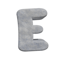snow text effect letter E. 3d render png