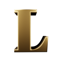 luxus texteffekt buchstabe l. 3D-Rendering png