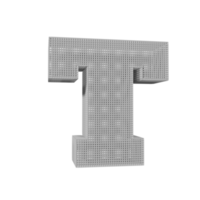 lettre d'effet de texte filaire t. rendu 3D png