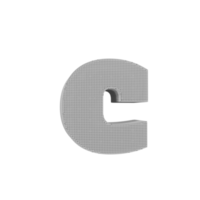 wireframe text effect letter c. 3d render png