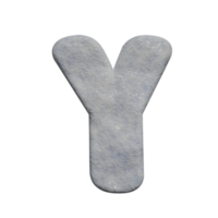 lettre d'effet de texte de neige y. rendu 3D png