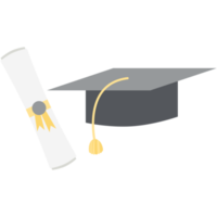 graduation hat with diploma certificate roll png