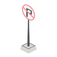 isometrische verkehrszeichen verbieten das parken 3d universal scenary collection set png