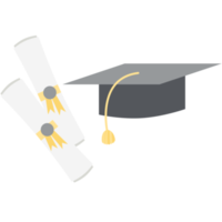 graduation hat with diploma certificate roll png