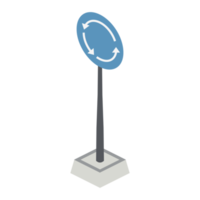 isometrisches umleitungsverkehrszeichen 3d universeller szenischer sammlungssatz png