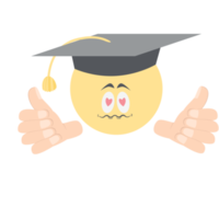 la laurea testa emoticon viso espressione Due pollice collezione png