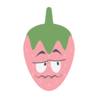 fragola testa emoticon viso espressione collezione png