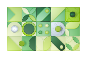 abstrakt geometrisk mosaik- transparent mönster av traceryen med annorlunda avrundad siffror, halvcirkel element, prickar bilder, och kronblad 3d illustration för din projekt png