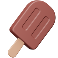 Chocolate ice cream stick 3d rendering isometric icon. png