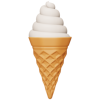 Ice cream cone 3d rendering isometric icon. png