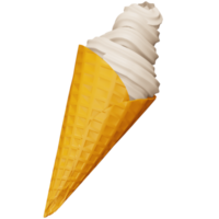 Ice cream cone 3d rendering isometric icon. png