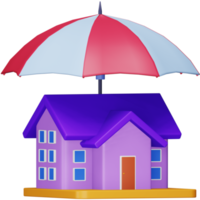 Home insurance 3d rendering isometric icon. png