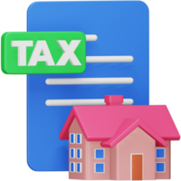 Property tax 3d rendering isometric icon. png