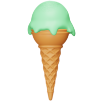 Vanilla ice cream cone 3d rendering isometric icon. png