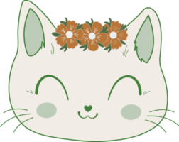 botanisk blommor blommig söt pott katt png