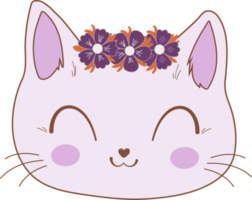 botanico fiori floreale carino gattino gatto png