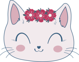 botanico fiori floreale carino gattino gatto png