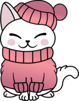 gatinho fofo, aconchegante, colorido, gato de neve, gato de inverno png