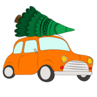 Car with christmas tree png