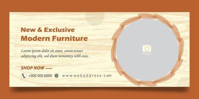 banner web de muebles vector