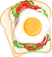 petit déjeuner délicieux pain oeufs png