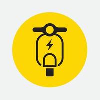 Electric scooter icon on a yellow background vector