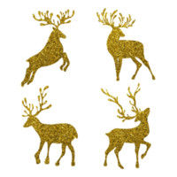 collection de cerfs avec des paillettes brillantes png