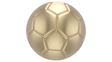 3D realistischer goldener Fußball darauf isoliert auf transparentem Png