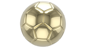 3d realistisk gyllene fotboll boll på den isolerat på transparent png
