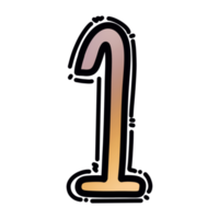 1 number, Alphabet letter png