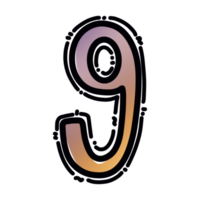 9 número, letra del alfabeto png