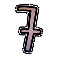 7 number, Alphabet letter png