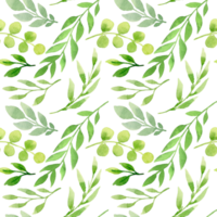 vår vattenfärg sömlös mönster. botanisk bakgrund med eukalyptus, grenar och löv. grönska illustration. blommig design. perfekt för inbjudningar, omslag papper, textil, tyg, förpackning png