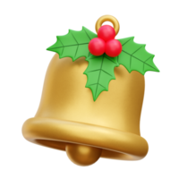 illustration de rendu 3d de l'icône de la cloche de noël png