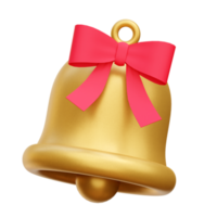 campana de navidad icono 3d render ilustración png