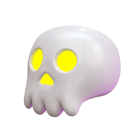 Cute skull 3d icon render illustration png