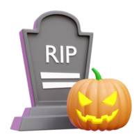 Tombstone pumpkin 3d icon render illustration png