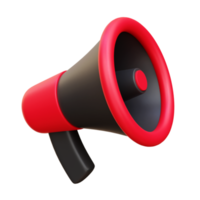 Megaphone Red Black 3d icon render illustration png