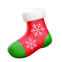 Christmas sock 3d icon render illustration png