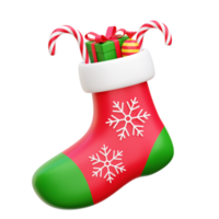 weihnachtssocke 3d symbol rendern illustration png