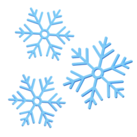 illustration de rendu 3d icône flocons de neige png