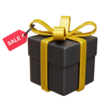 Gift box sale 3d icon render illustration png