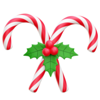 Christmas candy cane 3d icon render illustration png