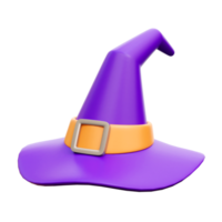 Purple witch hat 3d icon render illustration png