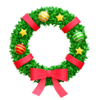 Christmas wreath 3d icon render illustration png